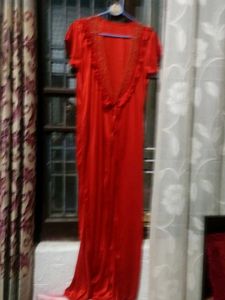 Elegant Red Satin Nightgown