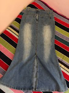 Blue Denim Maxi Skirt y2k