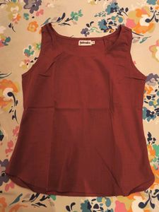 Rust Sleeveless Cotton Top