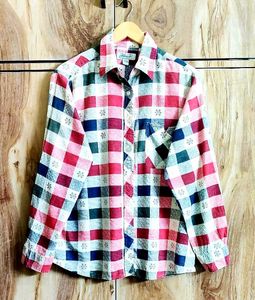 Stylish Plaid Long-Sleeve Shirt for Men Size-42