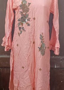 Embellished Peach Kurta