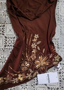 Brown sequin Embellished Top