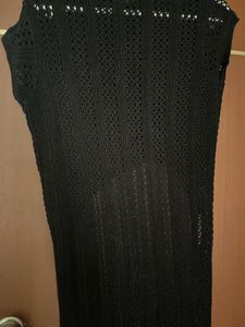 Shimmer Crochet Wool Tunic Top For Women
