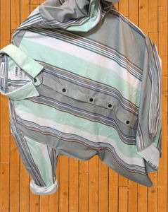 Striped Casual velvet Shirt Size XL