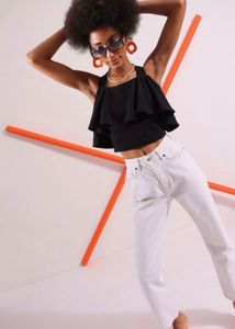 Chic Black Top with Strappy Back