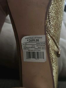 Sparkling Gold Heeled Boots