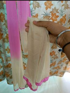 Ombre Pink &amp; Cream duptta