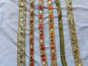 Combo Of 6 Heavy Stone And Mirror Work Laces❤️