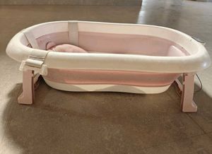 SYGA Baby Bathtub with Removable Pink Cushion