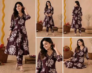 Elegant Floral Print Kurta Set