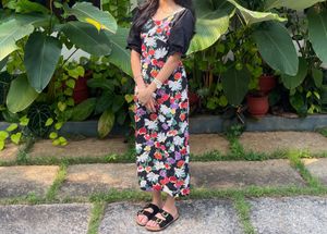 Floral Maxi Dress with Puff Sleeves