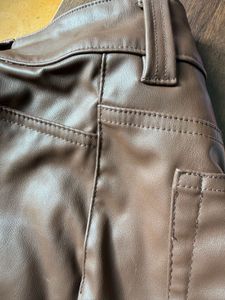 H&amp;M Brown Faux Leather Mini Skirt
