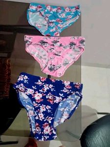 Floral Print Panties - Set of 3