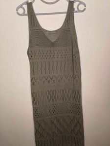 Knitted V-Neck Tank Dress