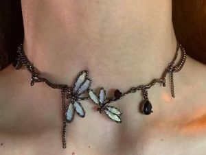 Dragonfly Branch Choker Necklace