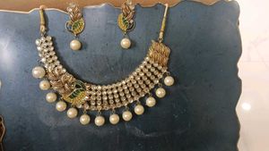 Oxidized Silver Necklace and Earrings Set