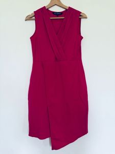 Hot pink sleeveless shift dress
