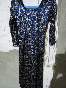 Elegant Blue &amp; Gold Kurta