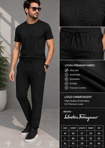 Salvatore Ferragamo Black T-Shirt & Joggers Set