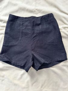 High-Waisted Dark Wash Shorts