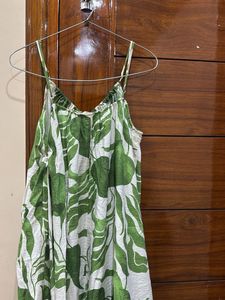 Boho Leaf Print Maxi Dress