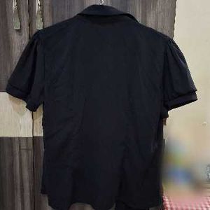 black open shirt shrug mesh