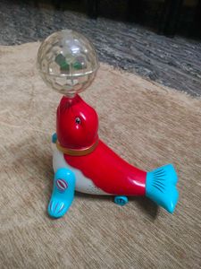 Vintage Seal Toy with Disco Ball