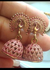 Boho Fabric Button Earrings
