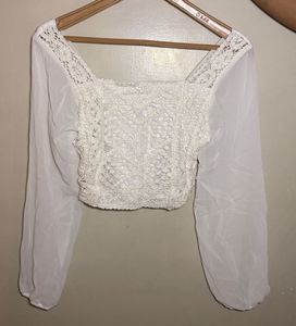 Trendy crochet Lace Crop Top