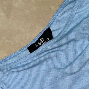 Baby Blue One Shoulder Top