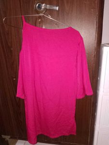 Magenta Cold Shoulder Top