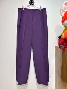 Purple Wide-Leg Trousers