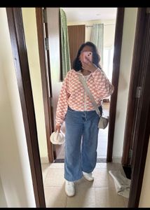 Cozy Pink Checkered Fleece Jacket