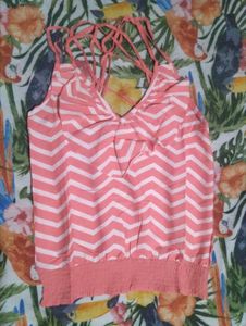 Coral Chevron Tank Top