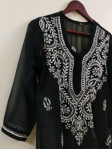 Black Hand embroidery Kurta