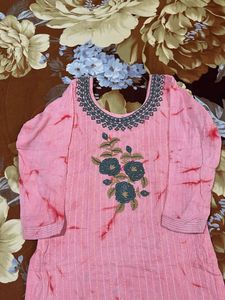 Pink Embroidered Kurta
