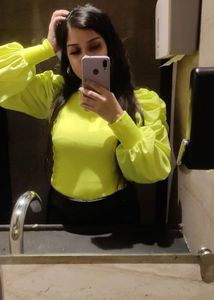 Puff Sleeves Lime Green Top