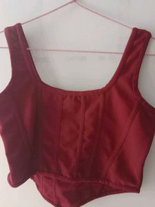Burgundy Corset Top
