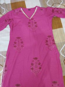 Vibrant Pink Printed Kurta