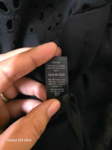 Chic Black Button-Front Eyelet Dress