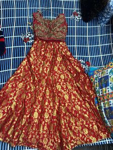 Red - Golden Embroidered lehanga choli