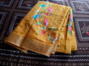 Beautiful Yellow Saree in art silk 😍💛
