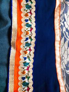 dark Navy Blue Saree For Women