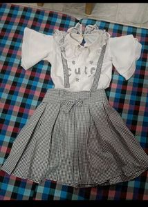 Cute Gingham Skirt Set