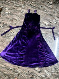 Elegant Purple Velvet Gown