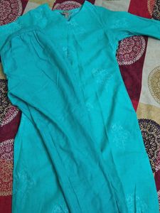 Teal Kurta Set-Classy Daily Wear