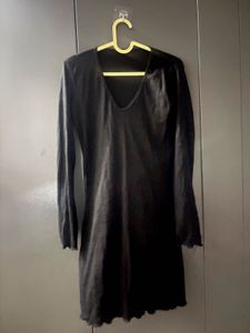 Black Ribbed Bodycon Dress