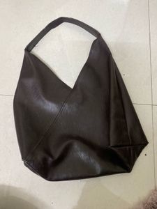 Chic Brown Faux Leather Hobo Bag