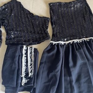 Indo Western black  Lehenga