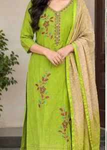 Embroidered Kurta Set with Dupatta